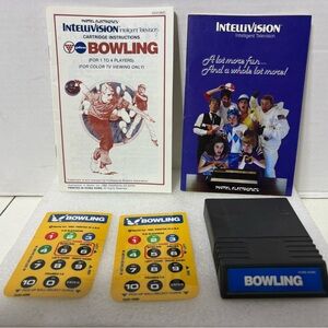 1980 Intellivision Bowling Game Cartridge and Manuals